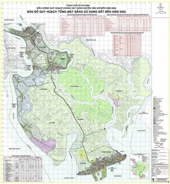 Bản đồ Quy hoạch tổng mặt bằng sử dụng đất Huyện Cần Giờ đến hết năm 2020