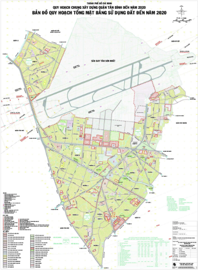 Bản đồ Quy hoạch tổng mặt bằng sử dụng đất Quận Tân Bình đến hết năm 2021
