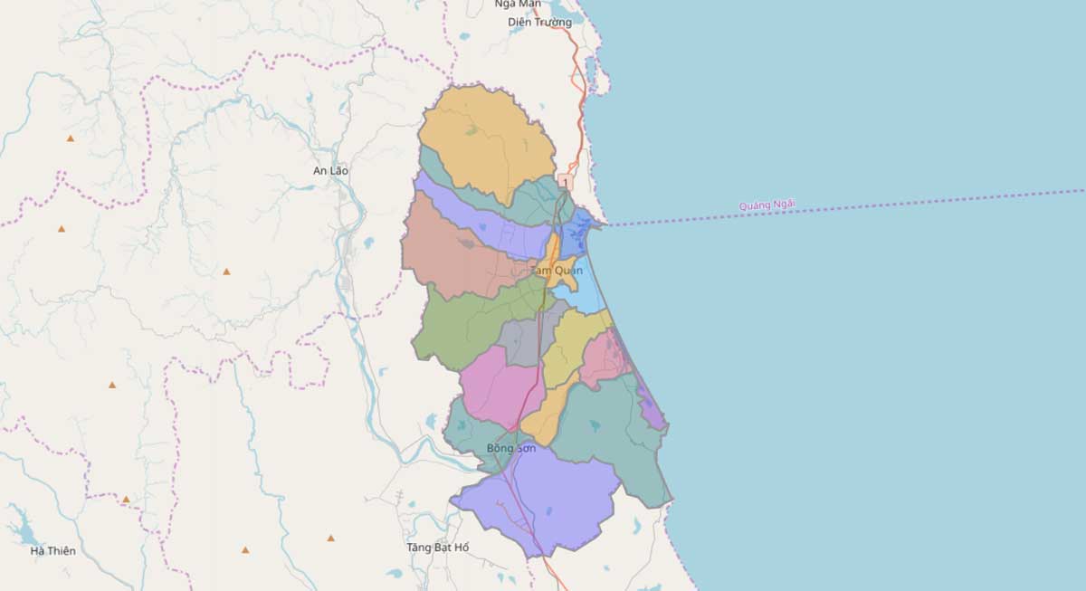 Bản đồ hành chính huyện Hoài Nhơn – Bình Định