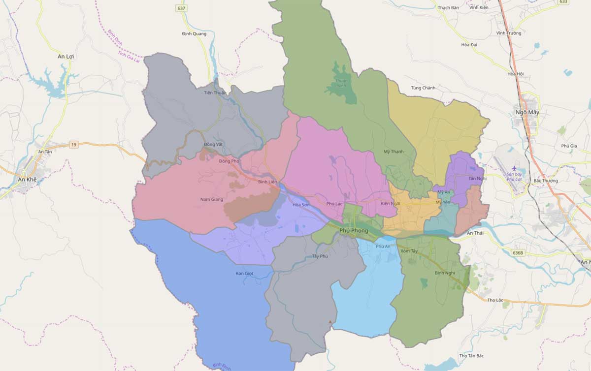 Bản đồ hành chính huyện Tây Sơn – Bình Định