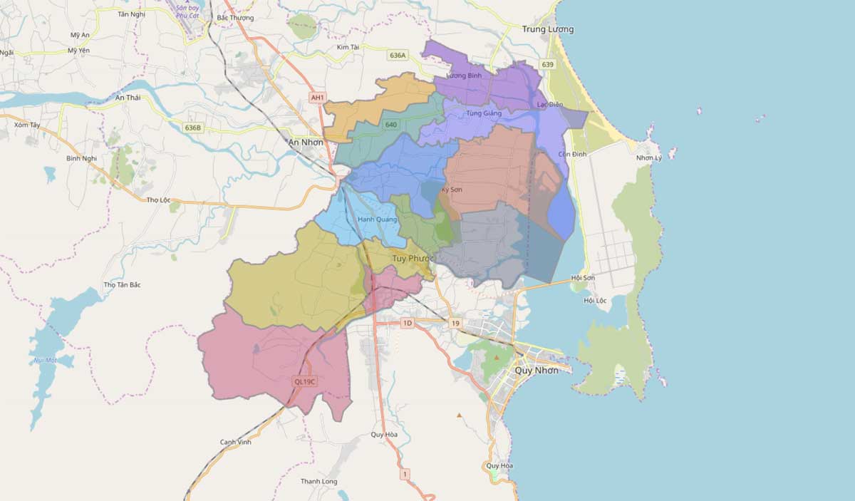 Bản đồ hành chính huyện Tuy Phước – Bình Định