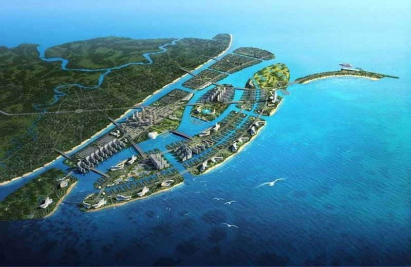 Mô hình ý tưởng dự án khu đô thị du lịch lấn biển Cần Giờ.